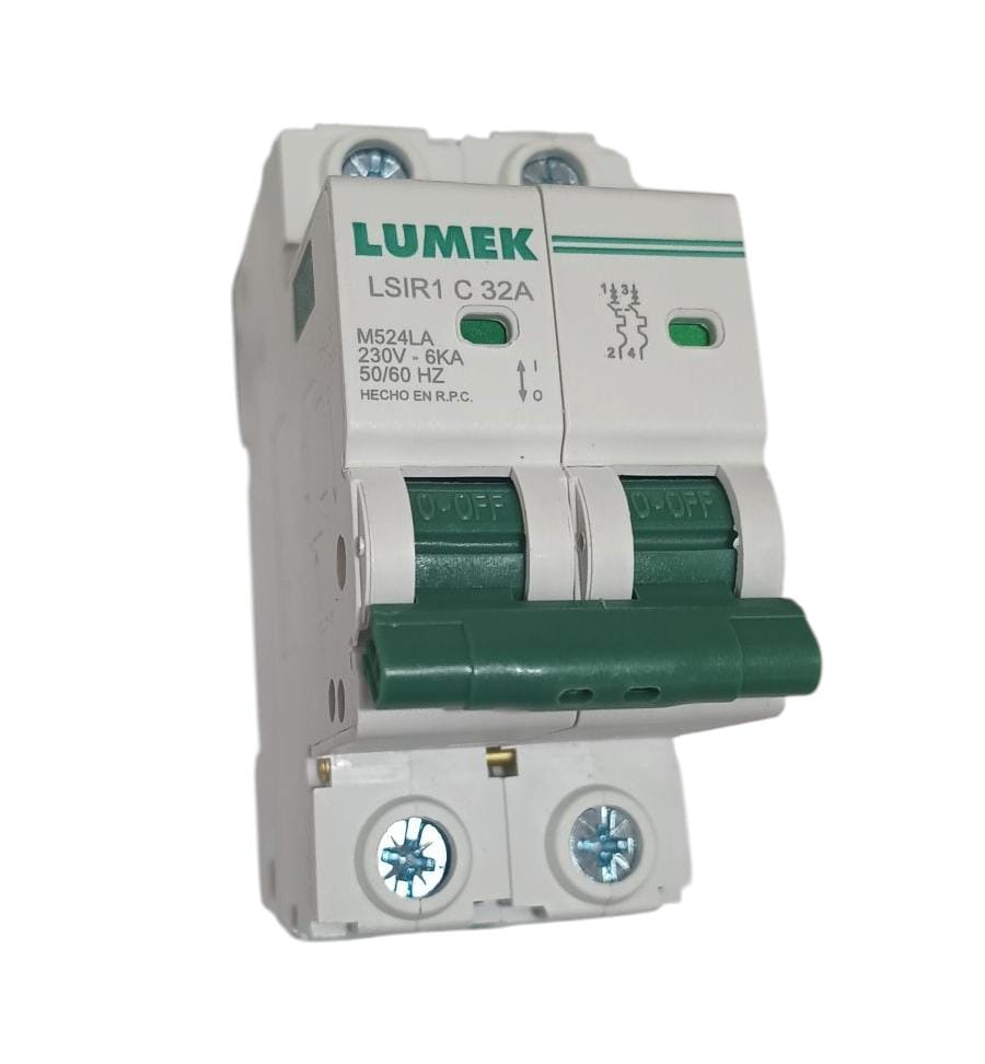 Breaker AC 2x32 230V 6kA LUMEK