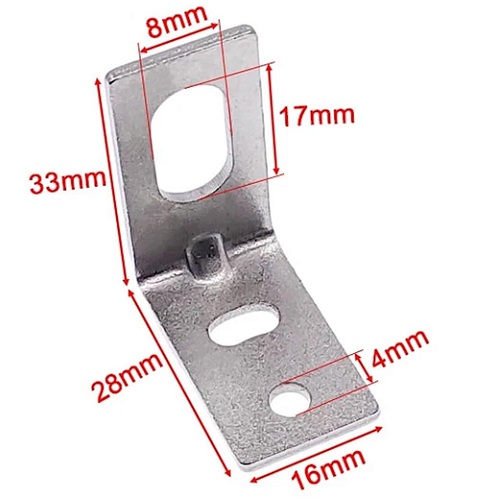 Soporte en ángulo para sensor infrarrojo reflectivo y de proximidad. Tipo L. M8