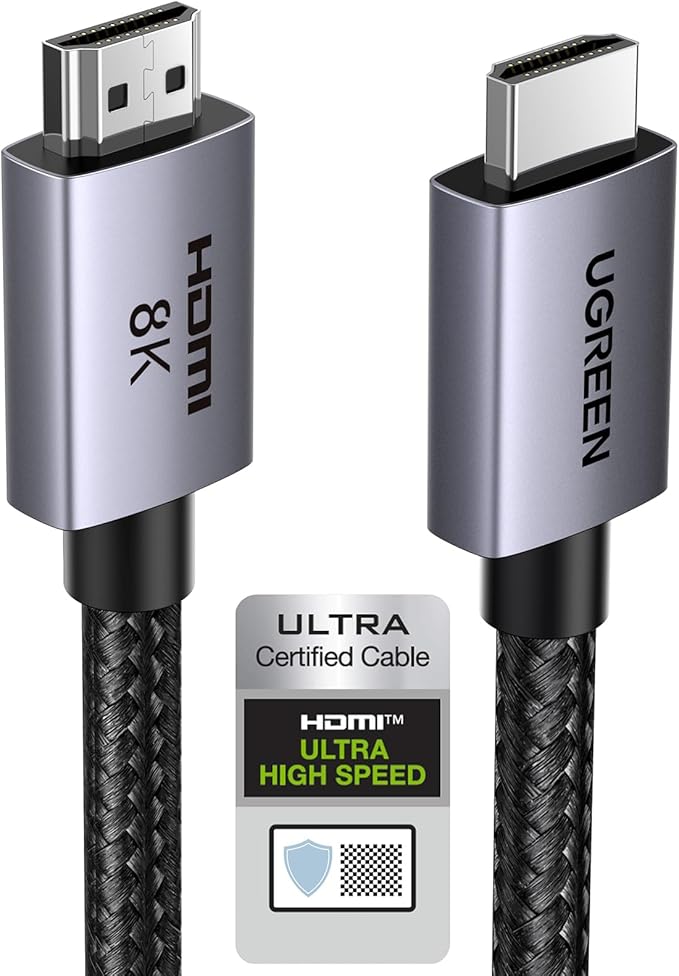 UGREEN Cable HDMI 2.1 de 8K 48Gbps. De alta velocidad, HDCP 2.2 y 2.3, eARC HDR 10