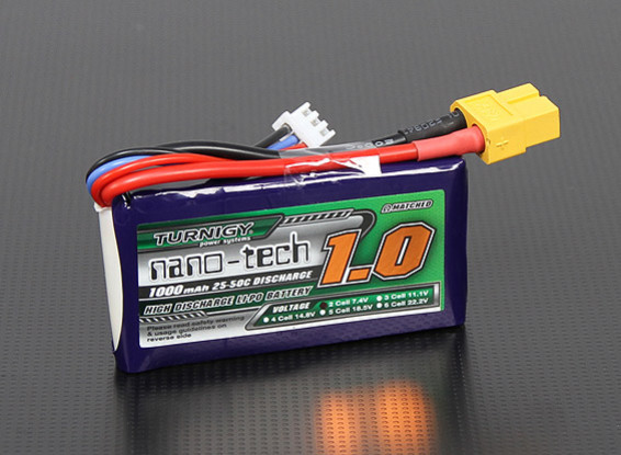 Batería 7.4V 1000mAh. Turnigy nano-tech 25 ~ 50C