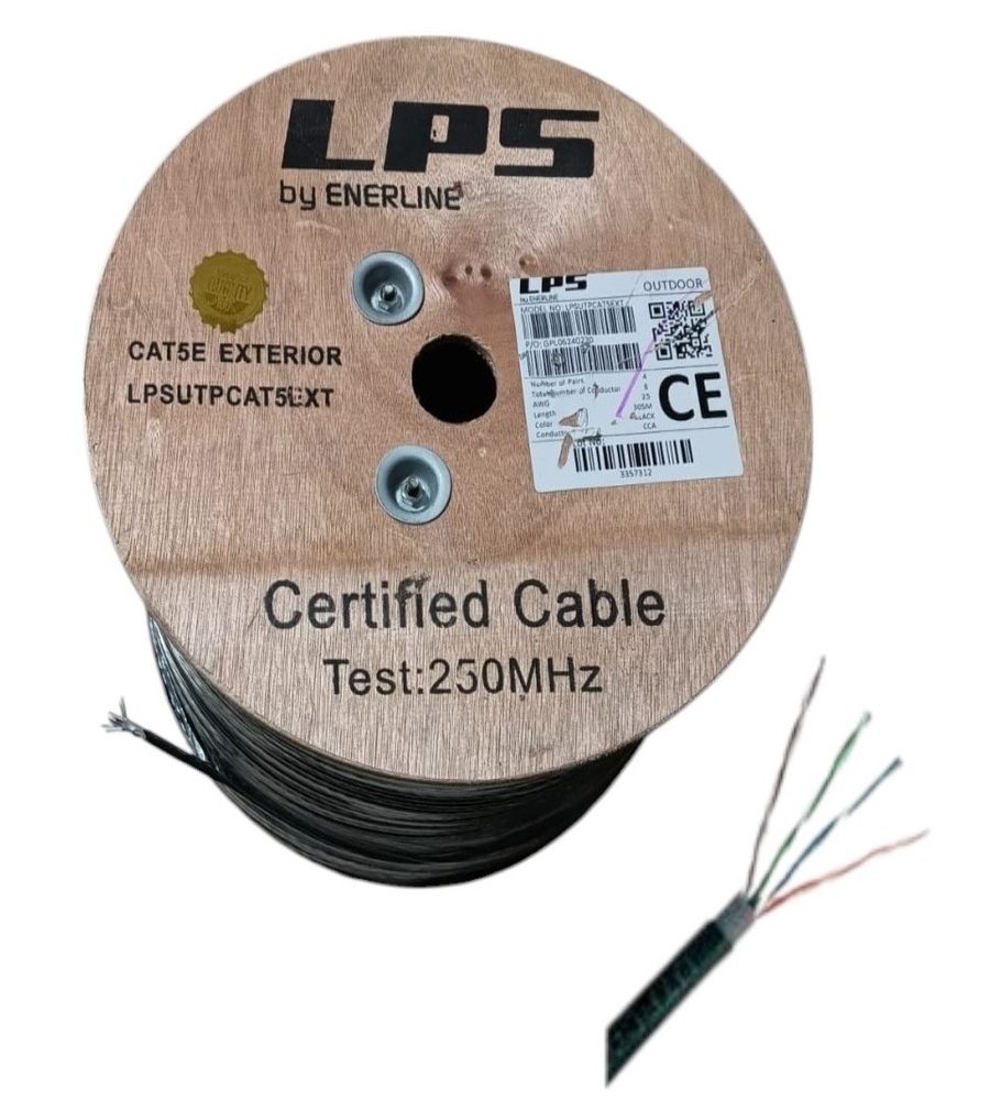 [CA-UTP5E-EXT] Cable UTP cat5e doble chaqueta exterior GIGA, LPS