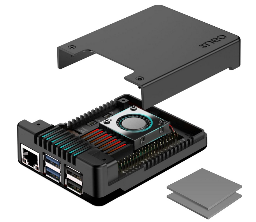 Argon NEO 5 - Carcasa para Raspberry Pi 5, carcasa de aluminio con ventilador integrado