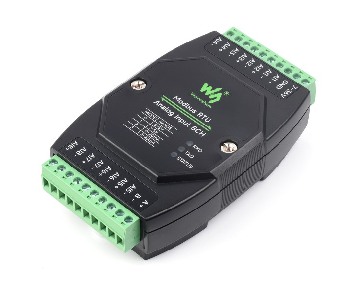 Módulo de adquisición analógica industrial de 8 canales, 12 bits de alta precisión, compatible con adquisición de voltaje y corriente