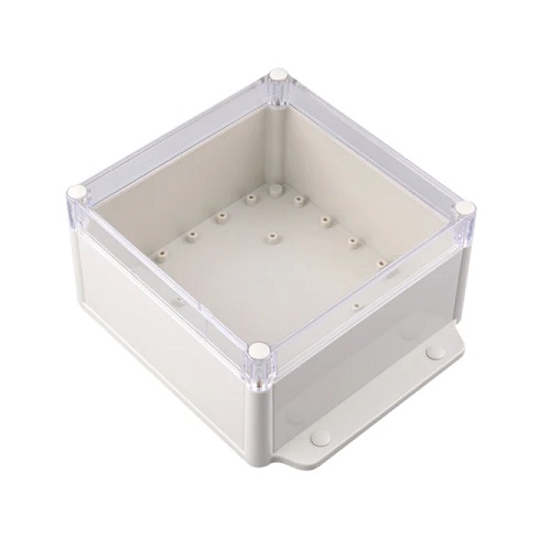 Caja plástica impermeable con tapa transparente 204x166x91mm