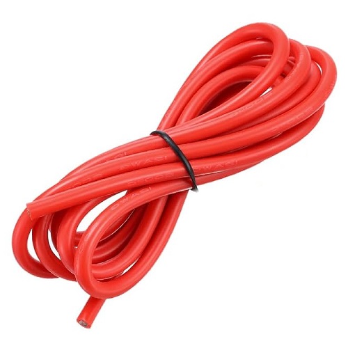 Cable siliconado para batería. 12-AWG. Rojo