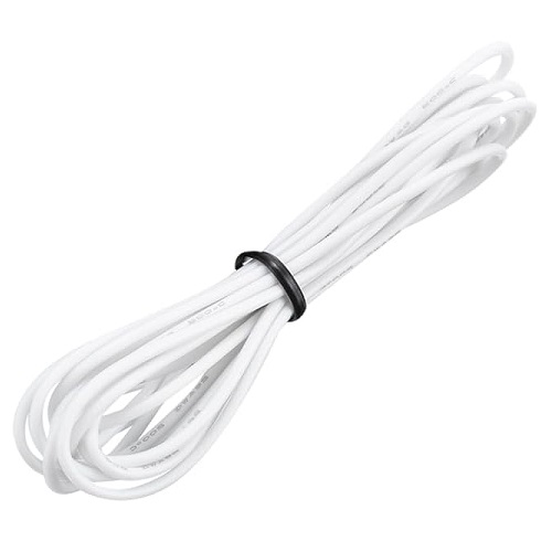 Cable siliconado para batería. 20-AWG. Blanco
