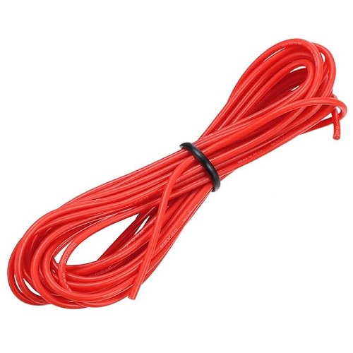 Cable siliconado para batería. 22-AWG. Rojo