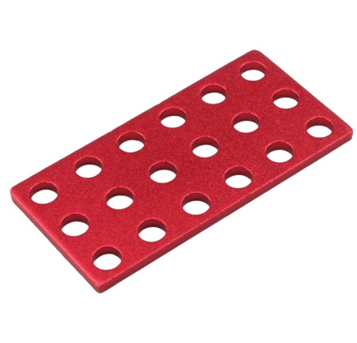 Plato tipo A de aluminio 6x3 agujeros. 48x24mm