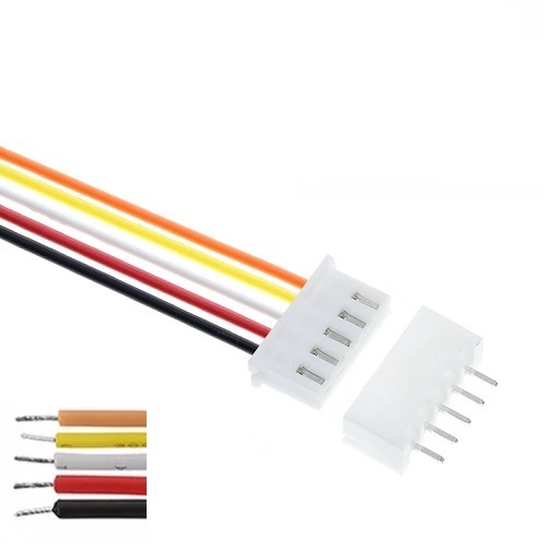 [K-JST-XH2.54-5P] Kit cable conector hembra 2.54mm+conector macho recto para PCB. De 5 pines 20cm, 26AWG