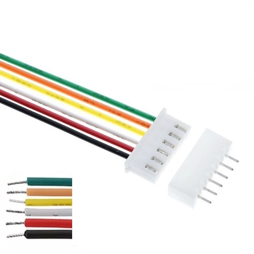 Kit cable conector hembra 2.54mm+conector macho recto para PCB. De 6 pines 20cm, 26AWG