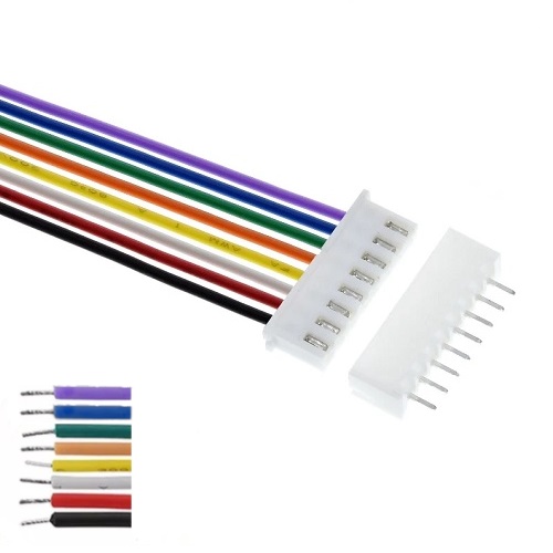 [K-JST-XH2.54-8P] Kit cable conector hembra 2.54mm+conector macho recto para PCB. De 8 pines 20cm, 26AWG