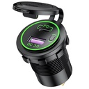 Toma vehicular cargador rápido USB tipo C/ USB QC 3.0 PD