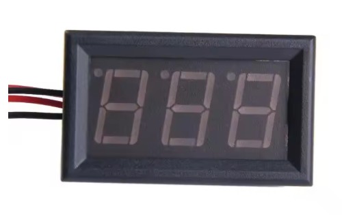 Amperímetro de 5A. 7 segmentos rojos