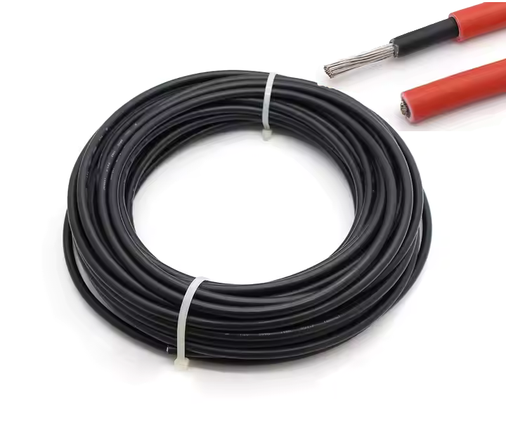 Cable solar 12 AWG 1500V Negro LEADER (2 metros)