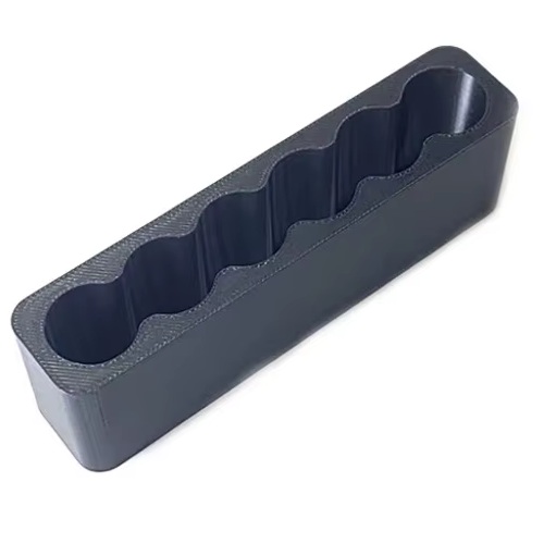 Base para soldar para 6 baterías de litio 18650. ABS Recta Negra