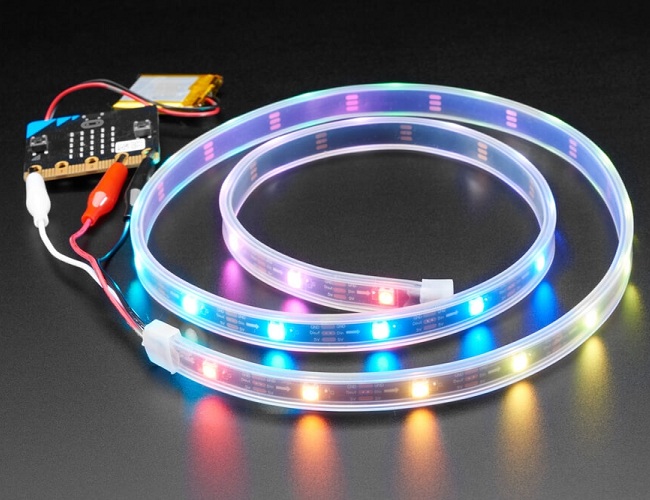 Cinta RGB con caimanes para micro:bit. 30 LED, 50cm