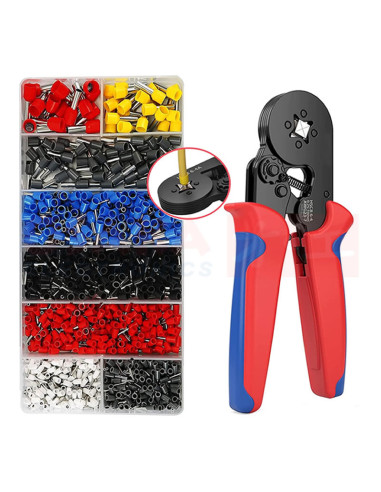 Crimpadora con casquillos 1250 piezas