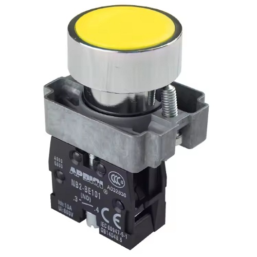 [XB2-BA51-BE102C-AM] Botón pulsador sin bloqueo NC. Amarillo 22mm