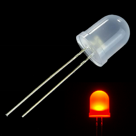 LED 10mm difuso Rojo