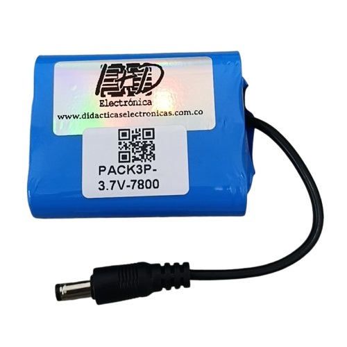 [PACK3P-3.7V-7800] Paquete de baterías recargable PACK3P 18650 3.7V, 7800mA. Recta