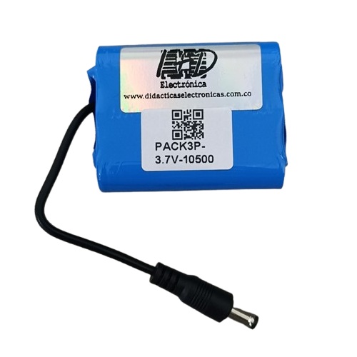 Paquete de baterías recargable PACK3P 18650 3.7V, 10500mA. Recta