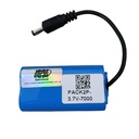 Paquete de baterías recargable PACK2P 18650 3.7V, 7000mA. Recta
