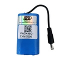 Paquete de baterías recargable PACK4SC 18650 7.4V, 7000mA. Cuadrada