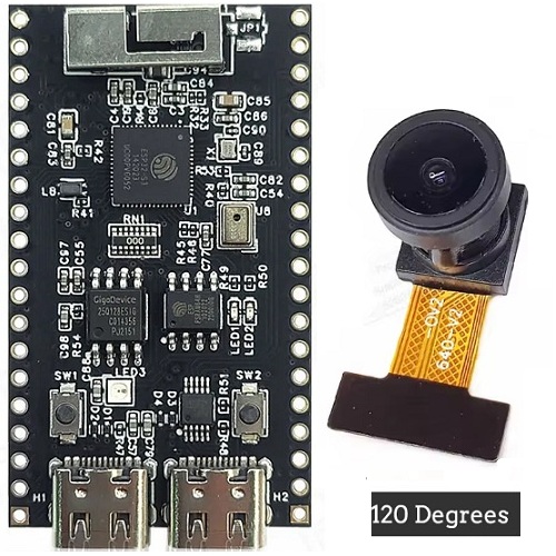 Módulo WiFi/Bluetooth ESP-32-S3 N16R8 con cámara OV2640 120°. USB tipo C