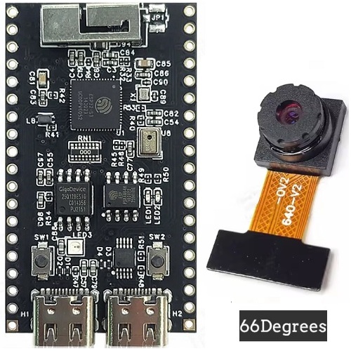 Módulo WiFi/Bluetooth ESP-32-S3 N16R8 con cámara OV2640 66°. USB tipo C