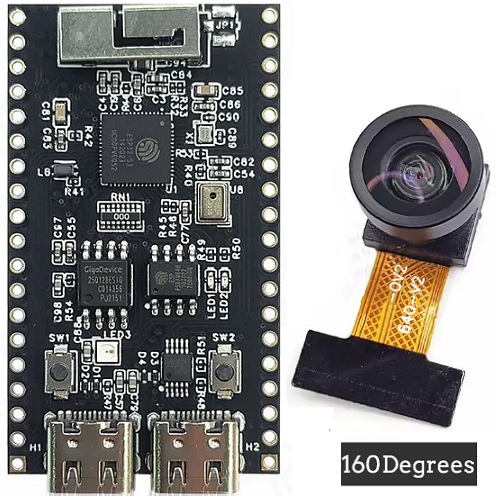 Módulo WiFi/Bluetooth ESP-32-S3 N16R8 con cámara OV2640 160°. USB tipo C