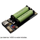 Módulo UPS de 2 baterías 14500. Con USB tipo C y salida USB