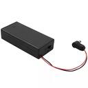 Portabatería con tapa para 2 baterías 18650. Con plug de conexión en ángulo