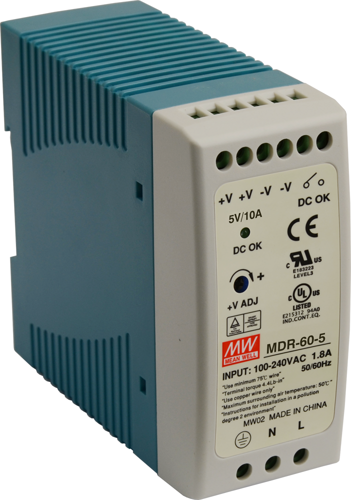 Fuente Riel DIN 5V 10A 50W Mean Well