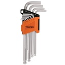 Juego 10 llaves allen largas mm punta bola con organizador. TRUPER