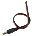 Cable de alimentación DC macho. 5.5 x 2.1 mm. Negro Rojo, 25 cm