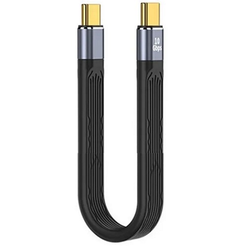 Cable de datos USB-C a USB-C ultra corto flexible. 13 cm