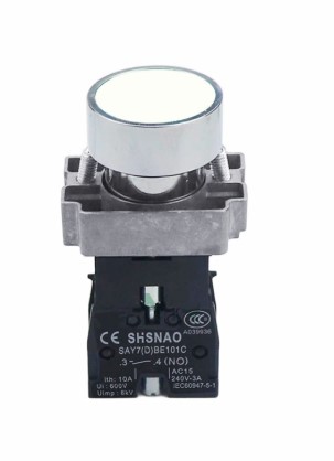 [XB2-BA11-BE101C-BL] Botón pulsador sin bloqueo NO. Blanco 22mm