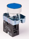 Botón pulsador sin bloqueo NC. Azul 22mm
