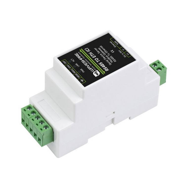 Servidor serial industrial, de RS485 a Ethernet RJ45, de TCP/IP a serial, con soporte para montaje en riel y función POE (opcional).