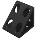 Conector de bloque triangular de ángulo recto, perfil 2040. 8 orificios. Negro