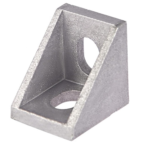 Unión en ángulo 90°. Para perfiles 2020. Gris