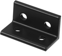 Unión plana en ángulo 90° para perfiles 2040. 4 orificios. Negro