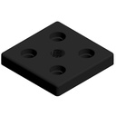 Unión para perfil de aluminio 4040 con anclaje para pata o rueda. M8. Negro