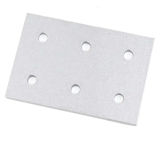 Plato de unión para perfil 2040. 6 orificios. Gris