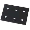 Plato de unión para perfil 2040. 6 orificios. Negro