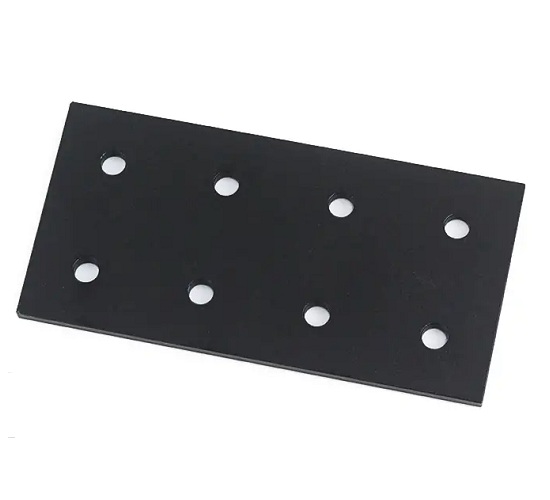 Plato de unión para perfil 2040. 8 orificios. Negro