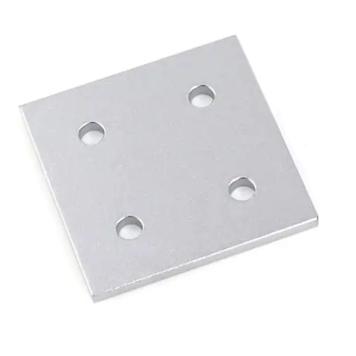 Plato de unión para perfil 4040. 4 orificios. Gris