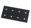 Plato de unión para perfil 3030. 8 orificios. Negro