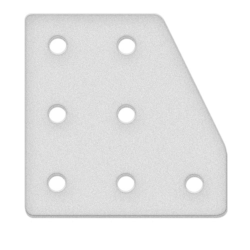 Plato de unión 2040L 45°. 7 orificios. Gris