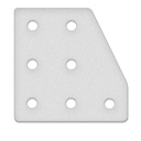 Plato de unión 2040L 45°. 7 orificios. Gris